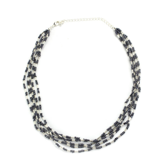 Rumba Genuine Hematite Bead Necklace