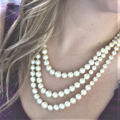 pearl necklace-pearl jewelry-pearl strand-multi pearl strand