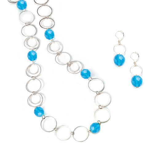 blue glass jewelry-sea glass necklace